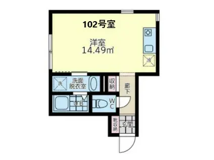 カルム左門町(ワンルーム/1階)の間取り写真