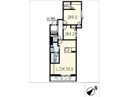 ツヴェルフII(2LDK/2階)の間取り写真