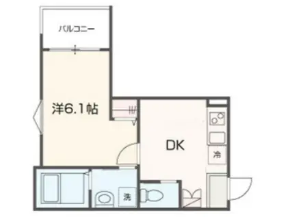 MELDIA西大宮III(1DK/2階)の間取り写真