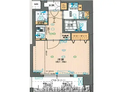 W-SYLE大阪谷町(1K/6階)の間取り写真