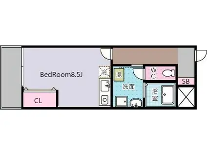 プランドールMK小倉(1K/6階)の間取り写真