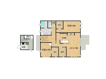 EMBLEM学園の森(2LDK/2階)の間取り写真