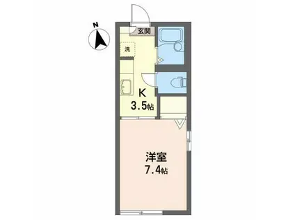 メゾンアムール(1K/1階)の間取り写真