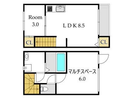 A-FLAT(1LDK/1階)の間取り写真