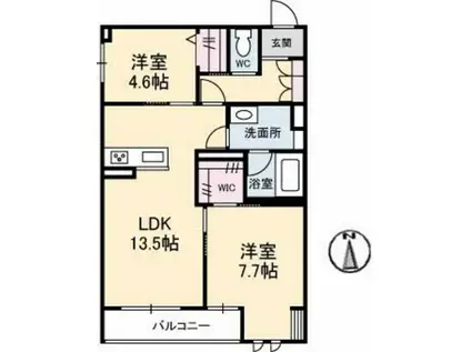 クラリティN(2LDK/3階)の間取り写真