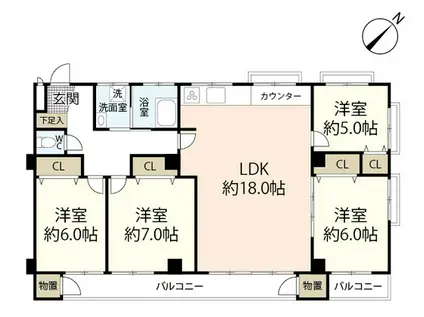 NK牛田コータース(4LDK/8階)の間取り写真