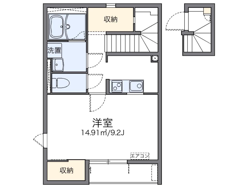 レオネクスト朝陽II(1K/2階)の間取り写真
