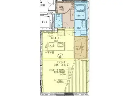 STELLASARA(1LDK/3階)の間取り写真