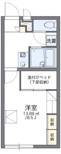 レオパレスガーデンヴィラ(1K/1階)の間取り写真