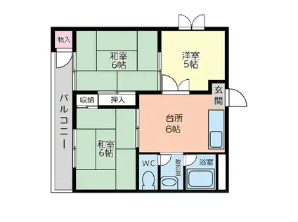 ペンシオーノ・ケイ(3DK/1階)の間取り写真