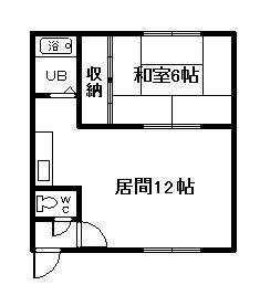 フルハウス(1LDK/2階)の間取り写真