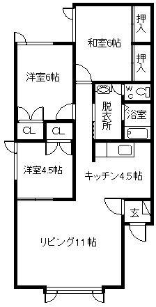 モンティニュー(3LDK/2階)の間取り写真