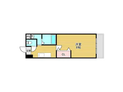 緑地野元ビル(1K/3階)の間取り写真