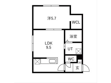 レトワール平岸(1LDK/4階)の間取り写真