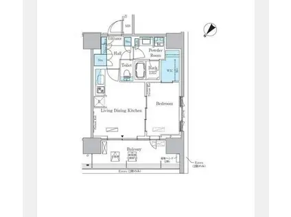 HARUMI FLAG PORT VILLAGE C棟(1LDK/6階)の間取り写真