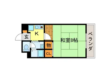 ハウゼ森の小径(1K/3階)の間取り写真