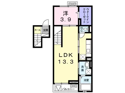 CENTRAL COLINE(1LDK/4階)の間取り写真