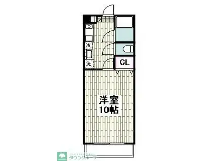 ウィンビュ湘南(1K/2階)の間取り写真