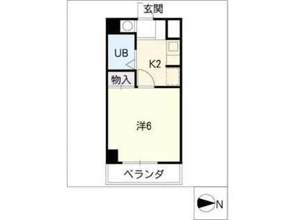 ヒビノハイツ(1K/3階)の間取り写真