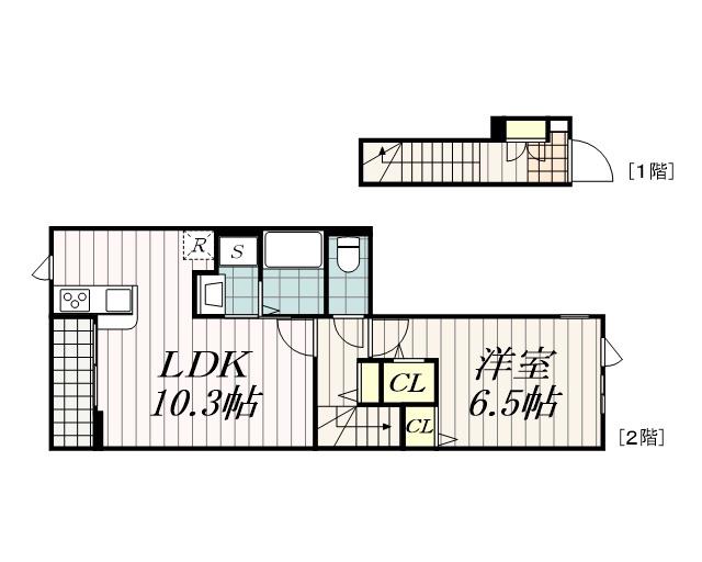 ラメゾン385(1LDK/2階)の間取り写真