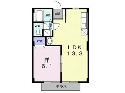 グリーンハイツ(1LDK/1階)の間取り写真