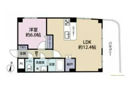 原宿ニュースカイハイツ(1LDK/5階)の間取り写真