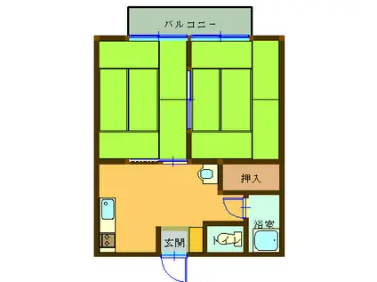 サイトウハイツ(2K/1階)の間取り写真