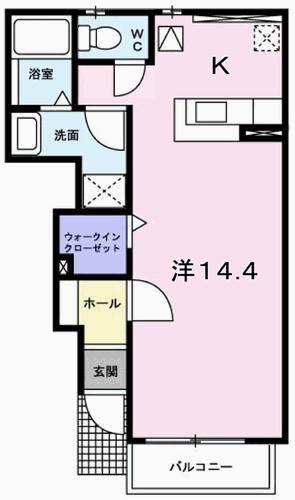 パークメゾン田寺I(1K/1階)の間取り写真