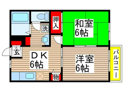 グランメール(2DK/1階)の間取り写真
