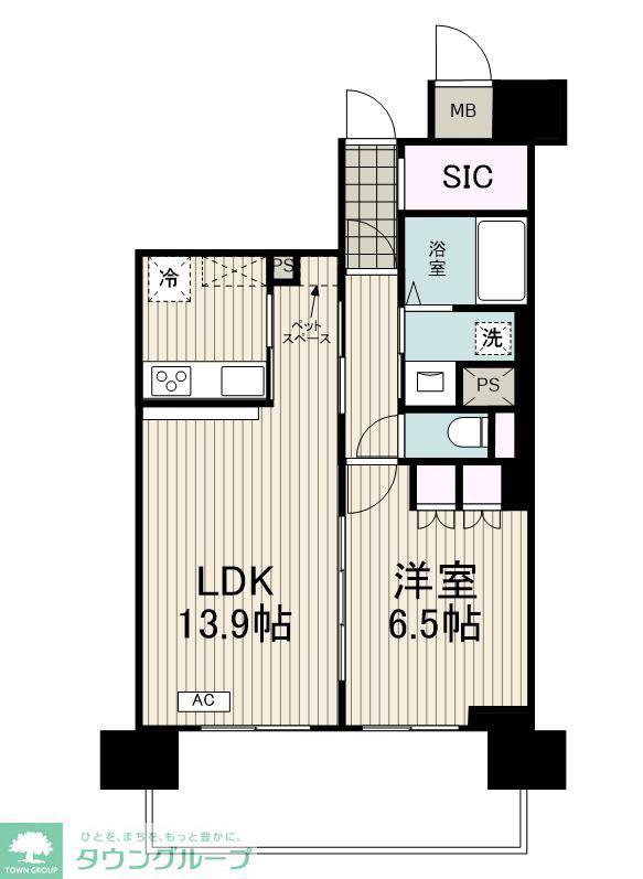 リーラ横浜川和町(1LDK/6階)の間取り写真