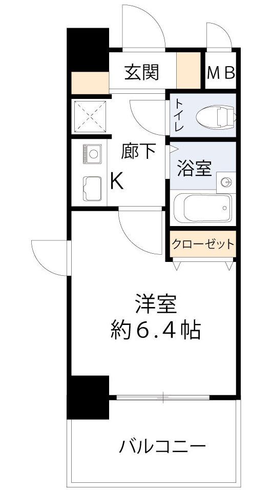 ラナップスクエア野田(1K/5階)の間取り写真