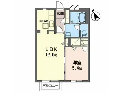 GAIA中山(1LDK/1階)の間取り写真