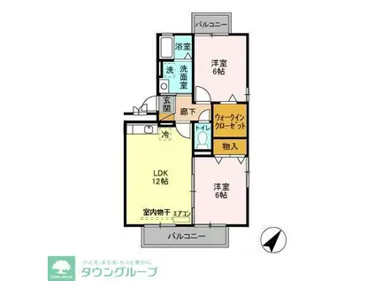 エトワールA(2LDK/2階)の間取り写真