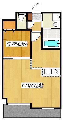 クロノスⅡ八反田(1LDK/2階)の間取り写真