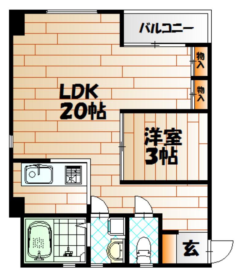 FORZA馬借(1LDK/5階)の間取り写真