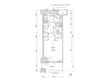 スカイコートグレイス調布(1K/2階)の間取り写真