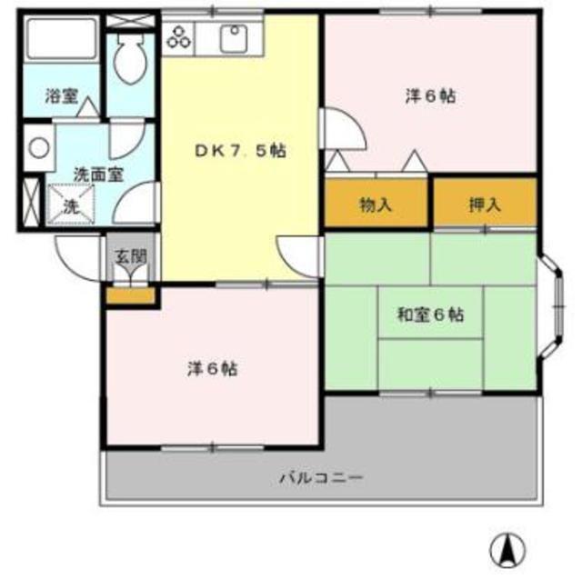 ヴァンベール東川口III(3DK/3階)の間取り写真