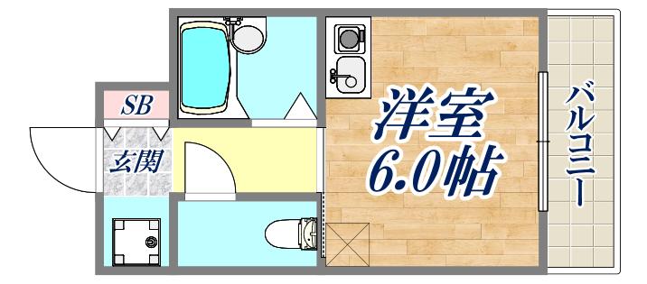 ロイヤルコート西宮門戸(1K/3階)の間取り写真
