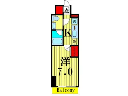 GENOVIA金町(1K/13階)の間取り写真