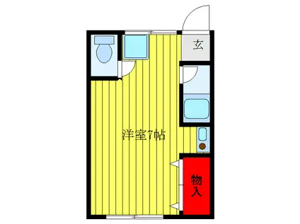 壱番館小林(ワンルーム/1階)の間取り写真