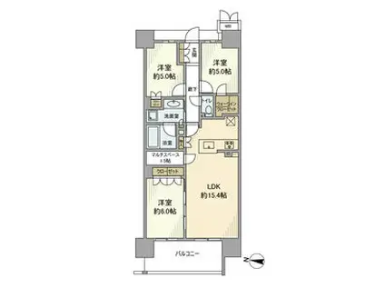 MJR深川住吉(3LDK/14階)の間取り写真