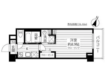 CERISIER(1K/1階)の間取り写真