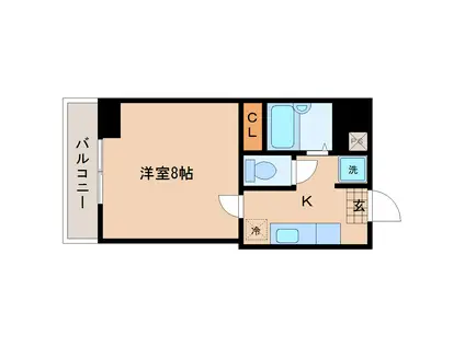 アワーズバリー(1K/2階)の間取り写真