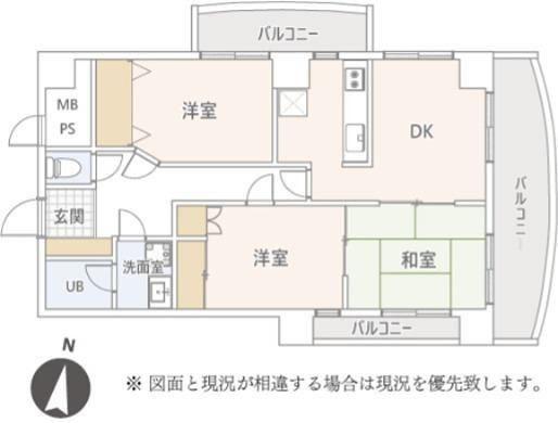 V.I.P.ROYAL氷川台(3DK/9階)の間取り写真