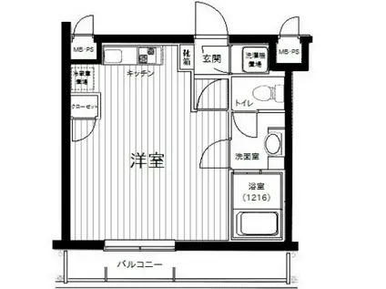 ガラ・シティ大井町駅前(ワンルーム/3階)の間取り写真