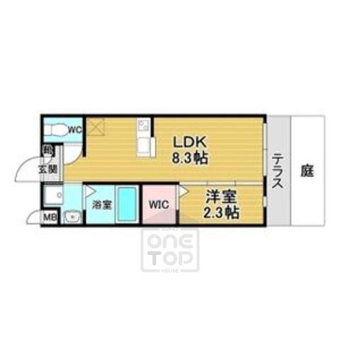 リアコート千里丘1ノース(1LDK/1階)の間取り写真