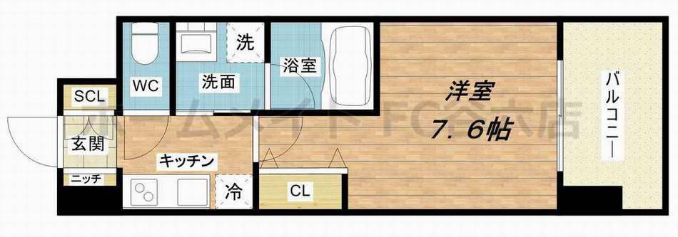 CUORE(1K/3階)の間取り写真