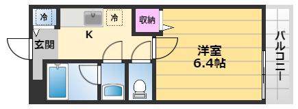 コンフォール旭(1K/2階)の間取り写真