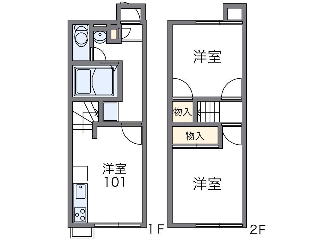 レオパレスベネチアン(2DK/1階)の間取り写真