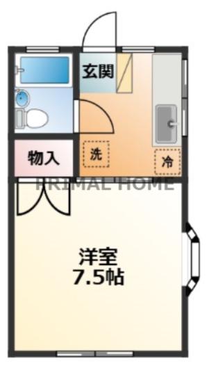 ヴィラK(1K/1階)の間取り写真